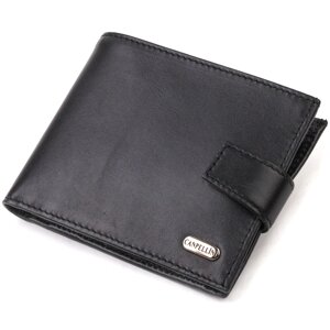 Класичний чоловічий гаманець із натуральної гладкої шкіри CANPELLINI 21792 Чорний