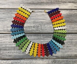 Намисто з чеського бісеру HatynkaUA Rainbow Necklace ручної роботи (SUN999_01)