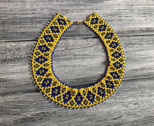 Намисто-силянка з чеського бісеру HatynkaUA Geometric Necklace кольє ручної роботи (SUN999_02)