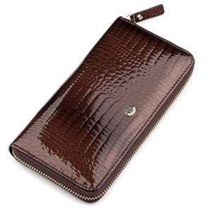 Жіночий гаманець ST Leather 18398 (S4001A) з коричневим поясом на зап'ясті