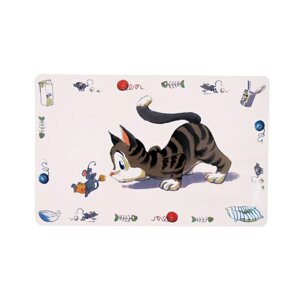 Килимок під миски для собак і кішок Trixie Comic Cat 44x28 см (4011905245447)