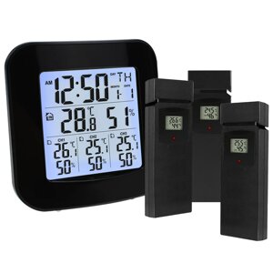 Метеостанція KKMoon weather station WEA-46 з трьома датчиками (Чорний)