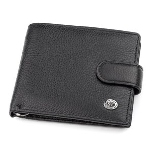 Чоловічий гаманець ST Leather 18309 (ST113-1) з чорним затискачем за гроші