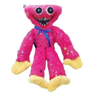 М'яка іграшка UKC Блискучий Хагі Вагі Huggy Wuggy з липучками на руках 45 см Рожевий