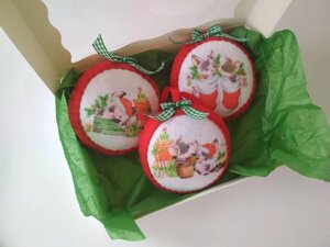 Набір іграшок з фетру "Кулі з поросятами" Pugovichok Mini Червоний (SUN2422)