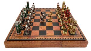 Набір з 3 ігор шахи, шашки, нарди ITALFAMA Римляни проти варварів 36 х 36 см (1993219MAP)