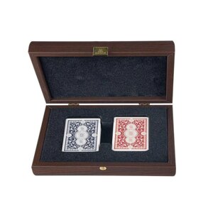 Набір покерних карт "Manopoulos" з пластиковим покриттям, у дерев'яному футлярі 24х17 см, 1 кг (CXL20)