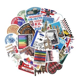 Набір вінілових наклейок стикерів Jsstore Лондон Британські пам'ятки Стикербомбінг 50 шт.