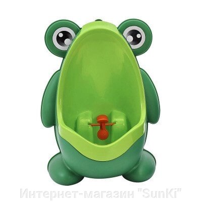 Настінний вертикальний пісуар SUNROZ Frog Baby Toilet Training для хлопчиків з мішенню Зелений (SUN5770)