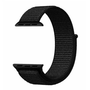 Нейлоновий ремінець для смарт-годинника 42/44mm Nylon Sport Loop Black (Чорний)