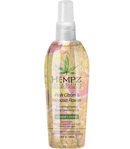 Очищувальна олія для душу рожевий лимон та мімоза Hempz fresh fusions pink citron and mimosa flower energizing