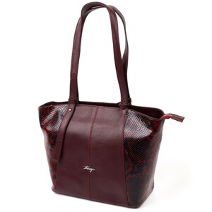 Оригінальна жіноча сумка KARYA 20835 шкіряна Бордовий