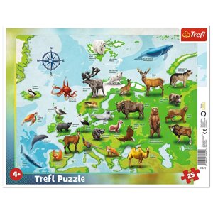 Пазл у рамці Trefl "Карта Європи з тваринами" 31341 25 ел.