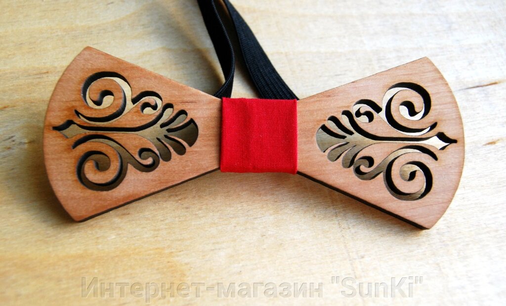 Дерев&#039;яна метелик краватку Розпис червона ручної роботи - Інтернет-магазин &quot;SunKi&quot;