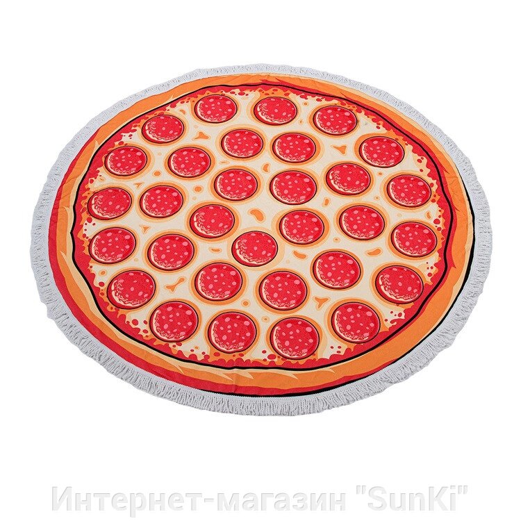 Пляжний рушник SUNROZ Pizza кругле покривало Піца 150 см (SUN0880) - інтернет магазин