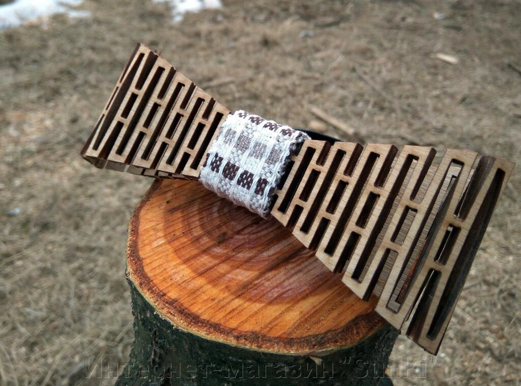 Дерев&#039;яна метелик краватку Клітка ручної роботи, серія Flexion - розпродаж