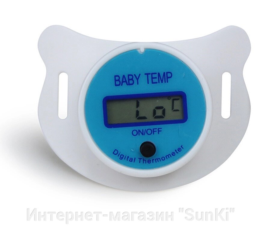 Соска-пустушка SUNROZ для немовлят з термометром Блакитний (SUN3909) - огляд