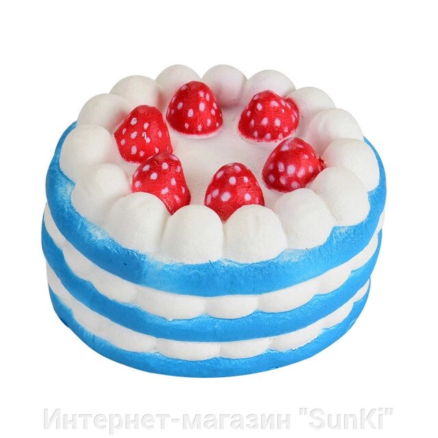 М&#039;яка іграшка SUNROZ Cake Повільно зростаюча іграшка антистрес Торт, 11 см, Синя (SUN0334) - переваги