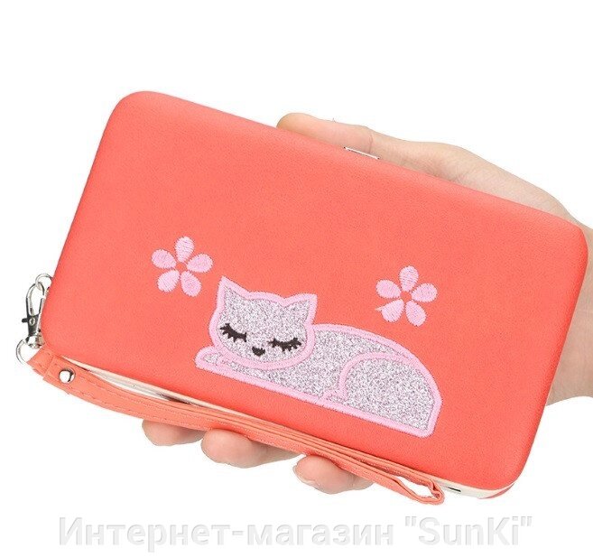 Жіночий гаманець BAELLERRY Cat Style Wallet клатч з ремінцем Оранжовий (SUN3569) - замовити