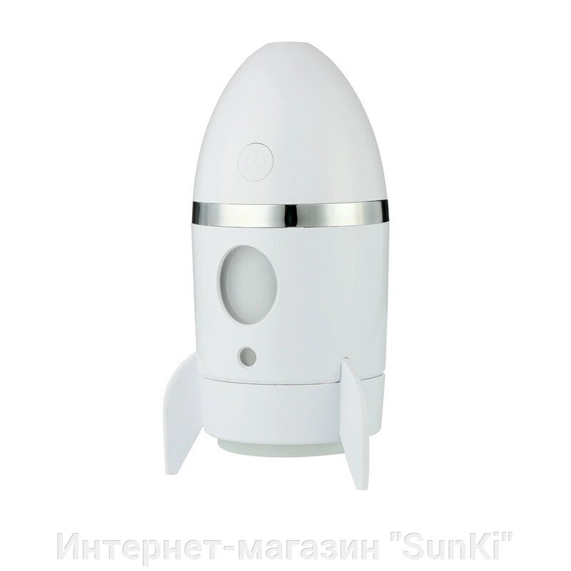 Зволожувач повітря SUNROZ Rocket Портативний зволожувач повітря Ракета, LED, USB, 135 мл Білий (SUN0284) - опис