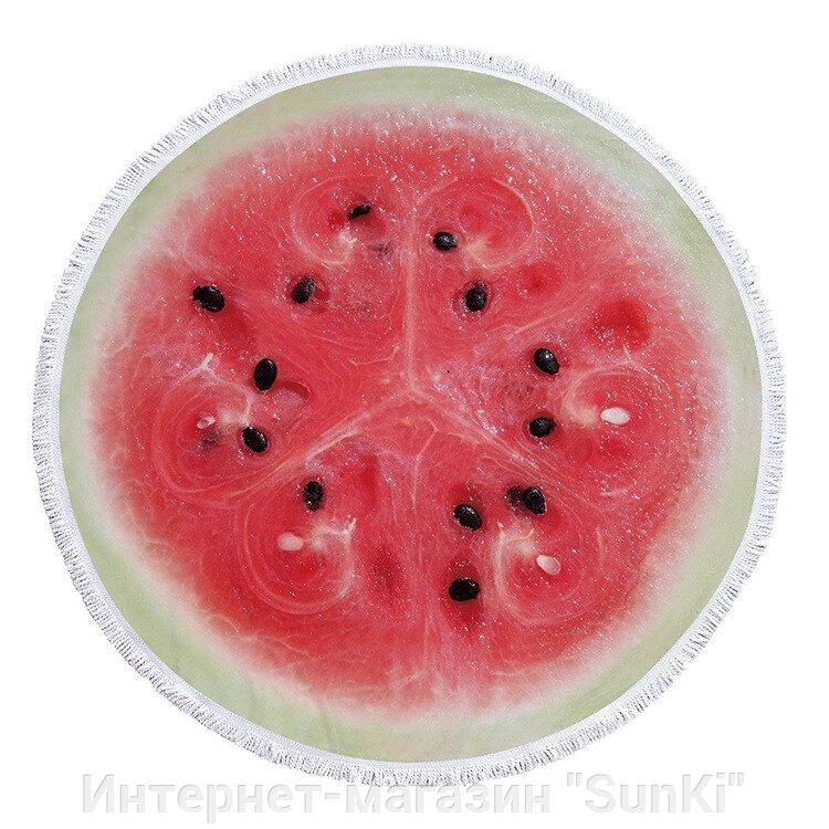 Пляжний рушник SUNROZ Watermelon кругле покривало Кавун 150 см (SUN0875) - роздріб
