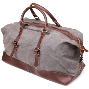 Подорожна сумка Текстильна велика Vintage 20165 Сірий