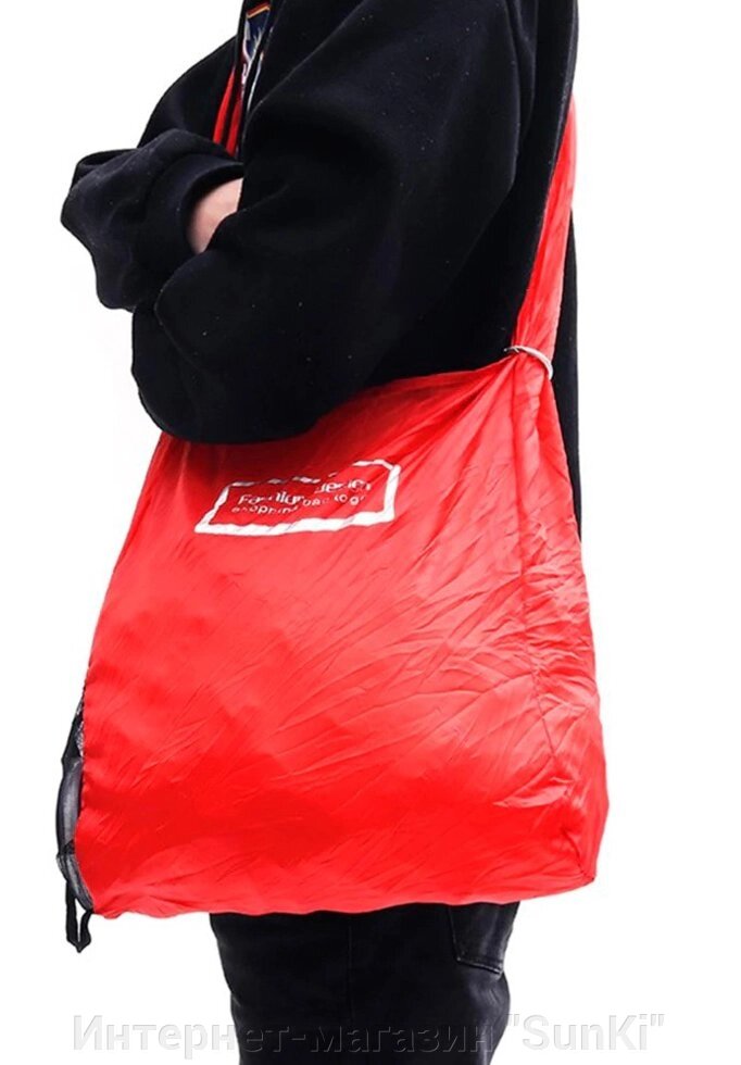 Складна компактна сумка-шоппер SUNROZ Roll Up Bag Червоний (SUN4195) - доставка