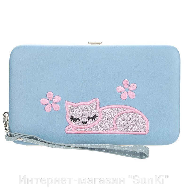 Жіночий гаманець BAELLERRY Cat Style Wallet клатч з ремінцем Блакитний (SUN3567) - характеристики