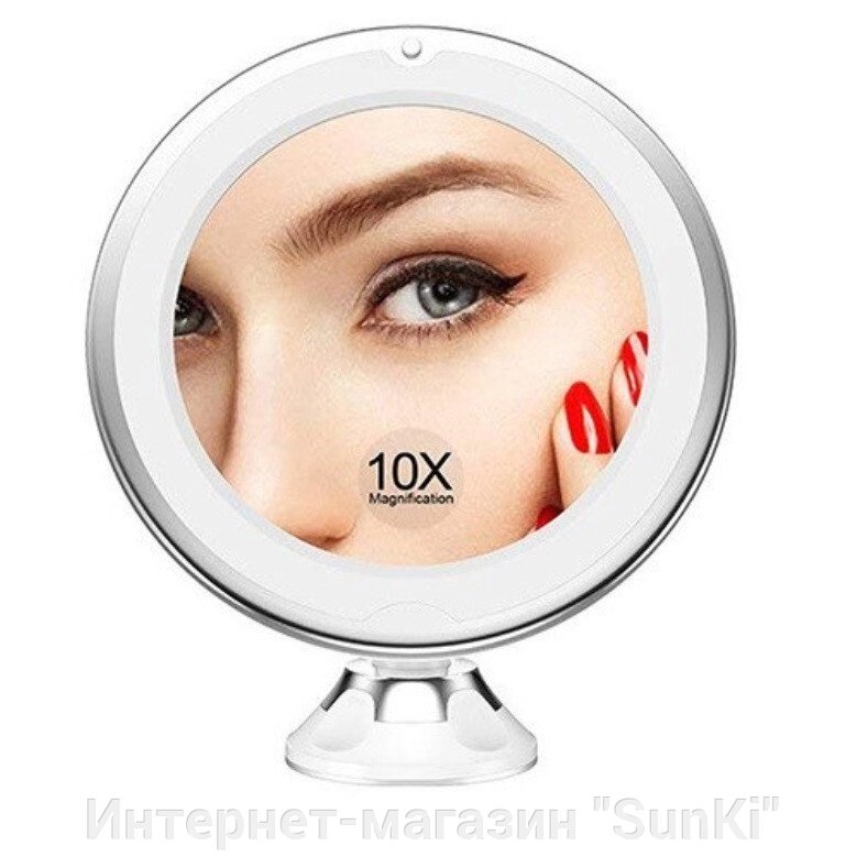Зеркало для макияжа SUNROZ Mirror с LED подсветкой и увеличением 10X (SUN3021) - опт