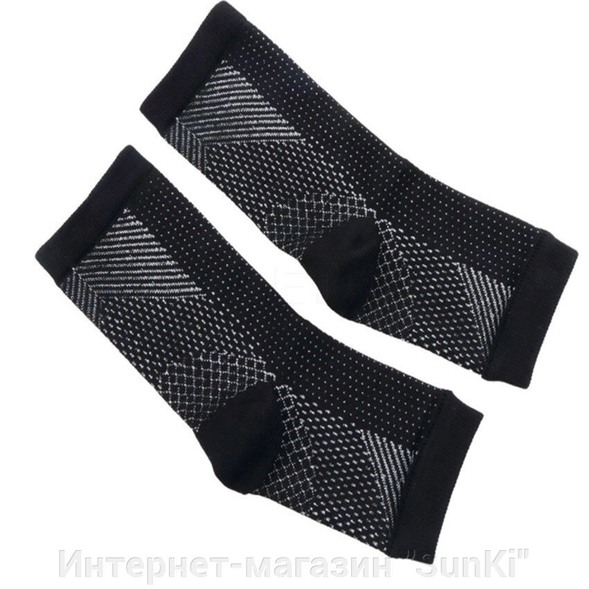 Компресійні масажні шкарпетки SUNROZ Foot Angel S/M Чорно-сірий (SUN2816) - акції