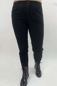 Оксамитові штани з еластичними смугами на манжетах Sangogo - чорний колір, m (є ​​розміри)
