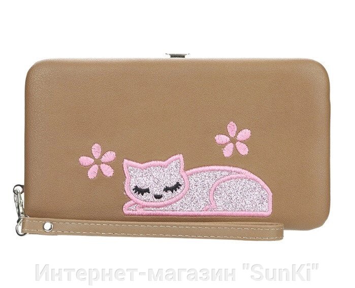 Жіночий гаманець BAELLERRY Cat Style Wallet клатч з ремінцем Коричневий (SUN3572) - опис