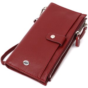 Стильний і яскравий жіночий гаманець-клатч ST Leather 19433 Бордовий