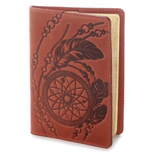 Ексклюзивна обкладинка для паспорта, виготовленого з старовинної шкіри SHVIGEL 13792 червона