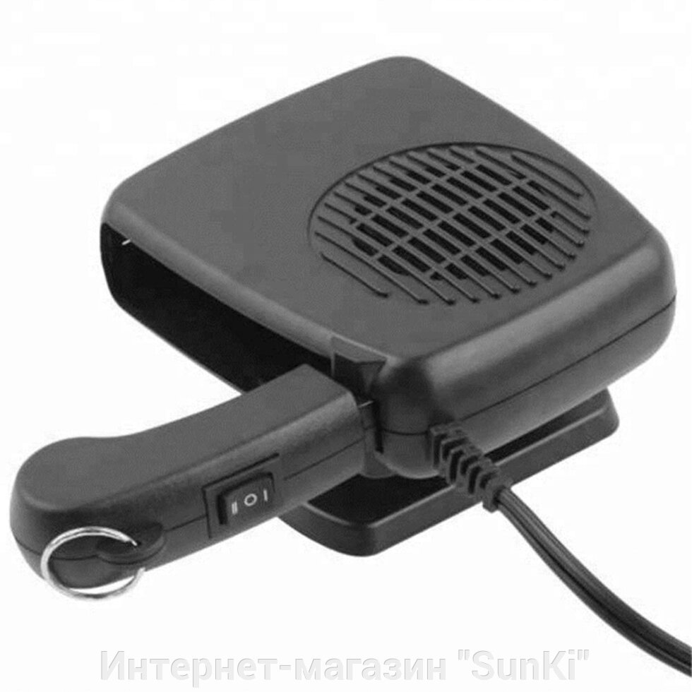 Автомобільний керамічний обігрівач SUNROZ Car Portable Heater вентилятор 2 в 1 12V 150W Чорний (SUN2246) - фото