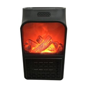 Портативний електричний нагрівач SUNROZ Flame Heater тепловентилятор з імітацією каміна 900 Вт Чорний