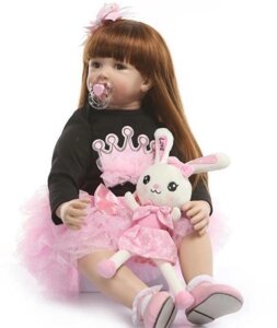Силіконова колекційна лялька Reborn Doll дівчинка Каріна 60 см (172)