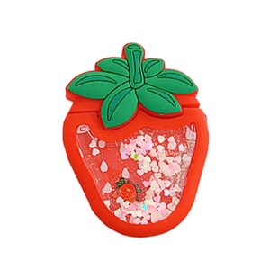 Силіконовий футляр Epik Fruits series with Sparkles Water для навушників AirPods 1/2 + кільце strawberry/