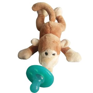 Соска-пустушка SUNROZ для немовлят з м'якою іграшкою-держателем Мавпа (SUN1266)