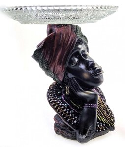 Статуетка декоративна Африканка з блюдом 16,5 см (DN26899C)