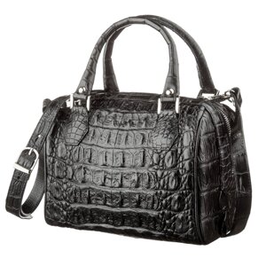 Жіноча сумка CROCODILE LEATHER 18618 Крокодила з натуральної шкіри чорний