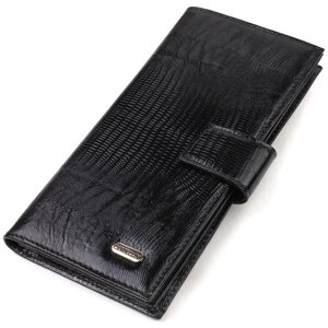 Тонкий гаманець для чоловіків із натуральної шкіри з тисненням CANPELLINI 21913 Чорний