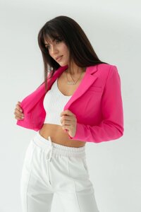 Скорочений куртка прямого стилю CLABFRENDY - рожевий колір, 36p (є розміри)