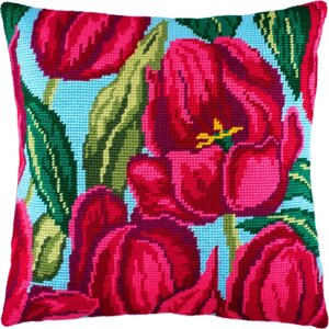 Набір для вишивання декоративної подушки Чарівниця Тюльпани 4040 см V-12