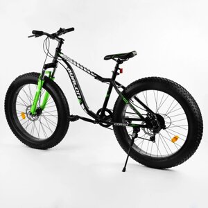 Велосипед спортивний фетбайк алюмінієва рама Corso Avalon 26" Black and green (104725)