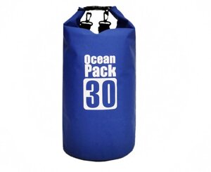 Водонепроникна сумка рюкзак гермомешок з шлейкой на плече Ocean Pack 30 л Blue (57885441)