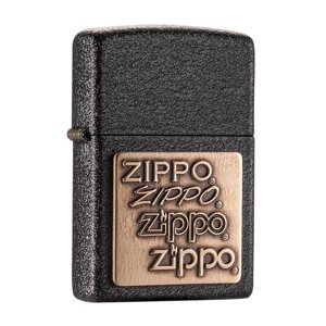 Запальничка ZIPPO Brass Emblem Black Crackle (362)