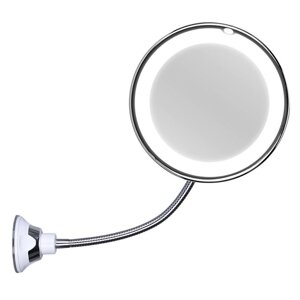 Зеркало для макияжа SUNROZ Ultra Flexible Mirror с LED подсветкой и увеличением 5X (SUN5619)