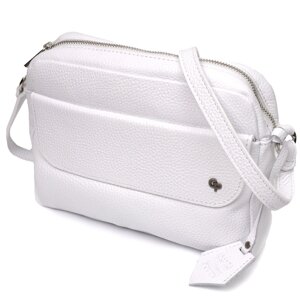 Жіноча сумка крос-боді з натуральної шкіри GRANDE PELLE 11650 Біла