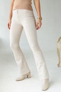 Жіночі джинси кігтів з високою посадкою PERRY - бежево, xl (є розміри)